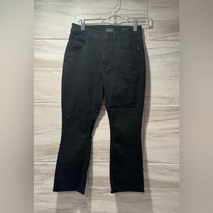 Women’s J.Jill Black Kick Flare Ankle Raw Edge Jeans Size 0P